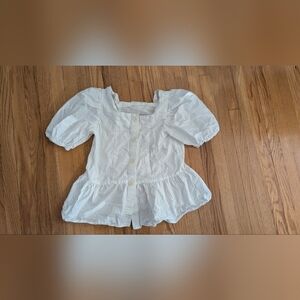 Zara White Kids Button-Up Blouse